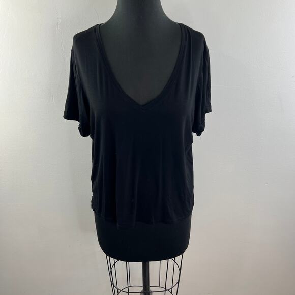 FEEL THE PIECE by Terre Jacobs Black V-Neckline Short Sleeve Casual T-Shirt M/L - Picture 3 of 8